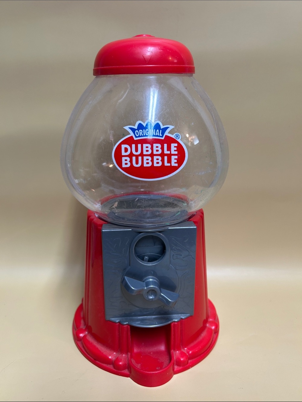 Dubble Bubble Plastic 11“ Bubble Gum Machine Red Gumball Machine Dispenser
